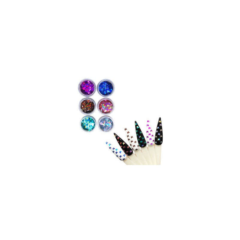 Set Mariposas Holograficas