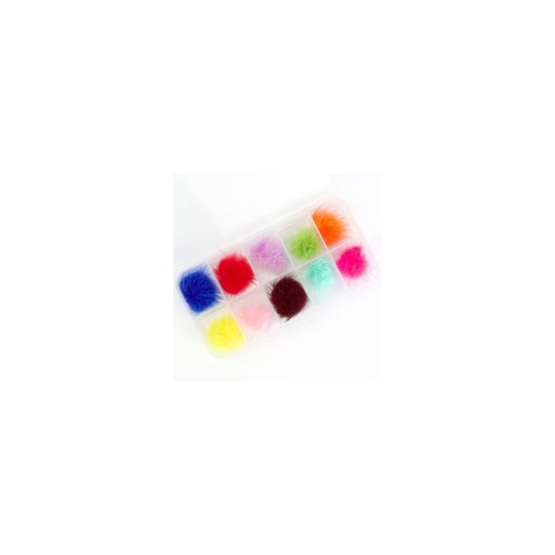 Contenedor con pompones 10 piezas