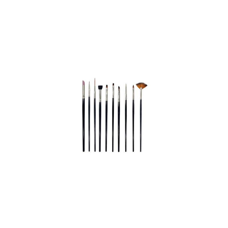 Set Pinceles Nail Art 10 piezas